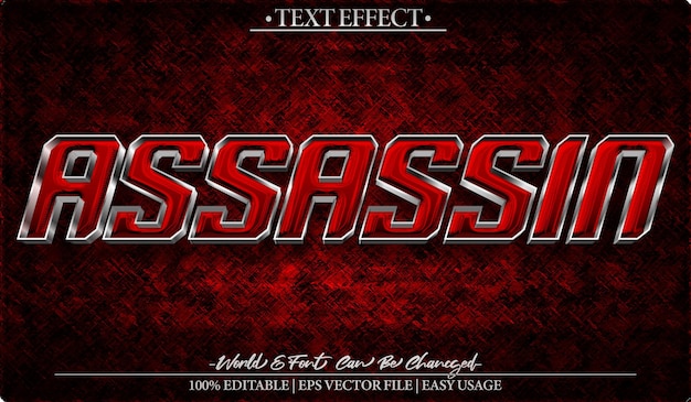 Dark Red Assassin Vector Editable Text Effect