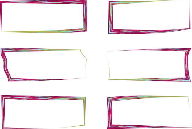 dark red green colorful rectangular art frames set vector
