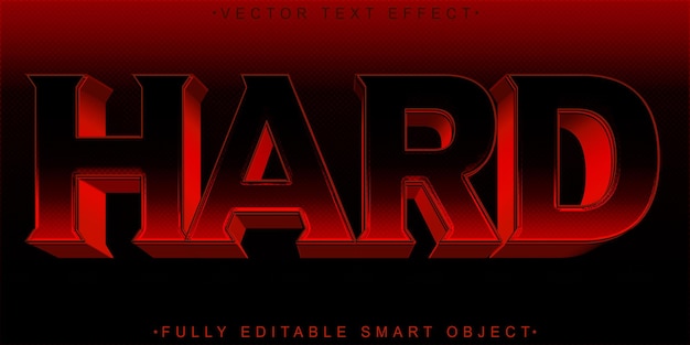 Dark Red Hard Vector Fully Editable Smart Object Text Effect