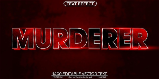 Dark Red Murderer Editable and Scalable Vector Text Effect