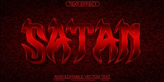 dark red satan editable and scalable vector text effect