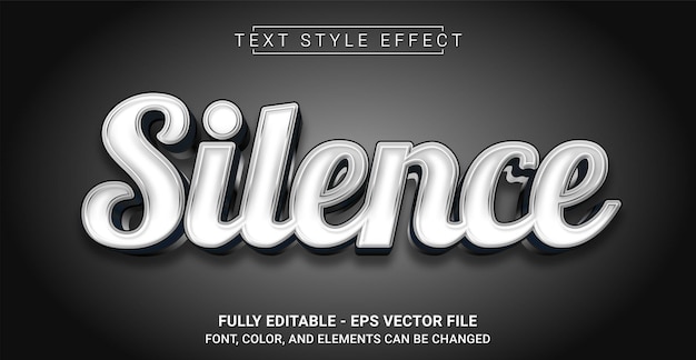 Dark Silence Tekst Style Effekt Redigerbar Grafisk Tekst Skabelon