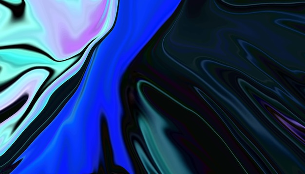 Dark street, wet asphalt, reflections of rays in the water. Abstract dark blue background, smoke, sm