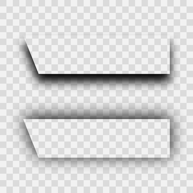 dark transparent realistic shadow set of two rectangles shadows  isolated on transparent background vector illustration