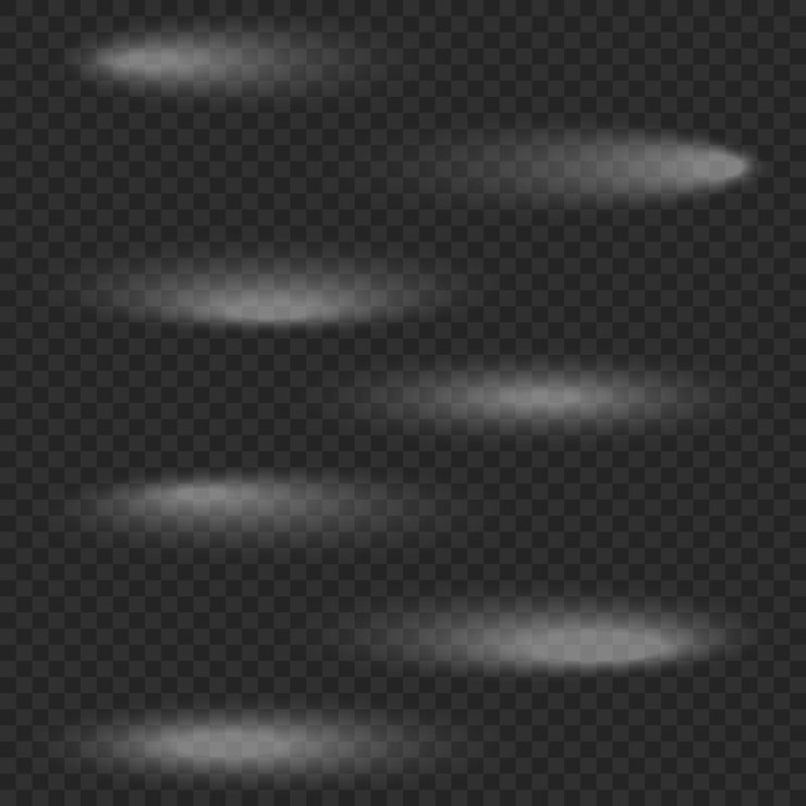 Vektor dark transparent shadow or light effects on black background