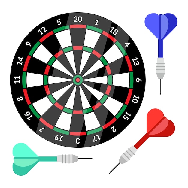 Dartboard with Dart Vector Illustration