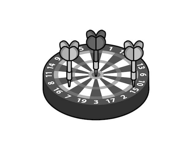 Darts isometric design icon Vector web illustration 3d colorful concept