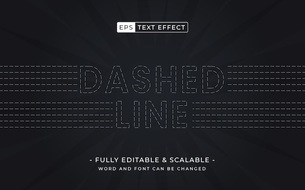 Dash line editable text effect dashed template style