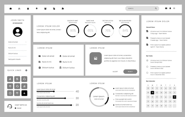 dashboard design for business and development, technology web template dashboard vector design