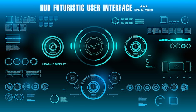 dashboard display virtual reality technology screen hud futuristic green user interface target