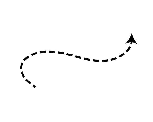 dashed arrow set vector doodle dot line thin pointer arrows