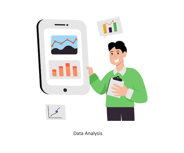 Data Analysis concept vector illustration Data Analytics isolated On white Background
