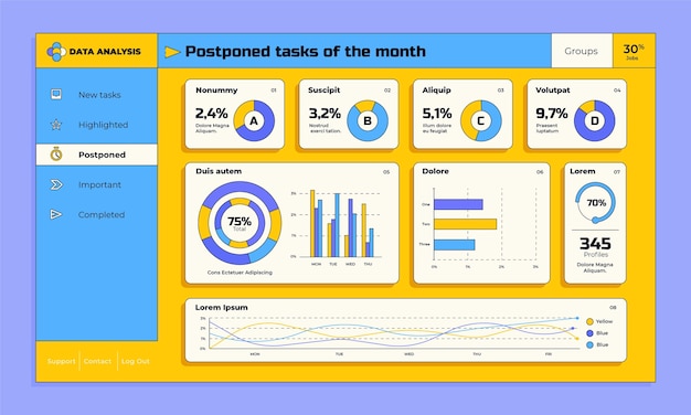 data analysis  dashboard interface template