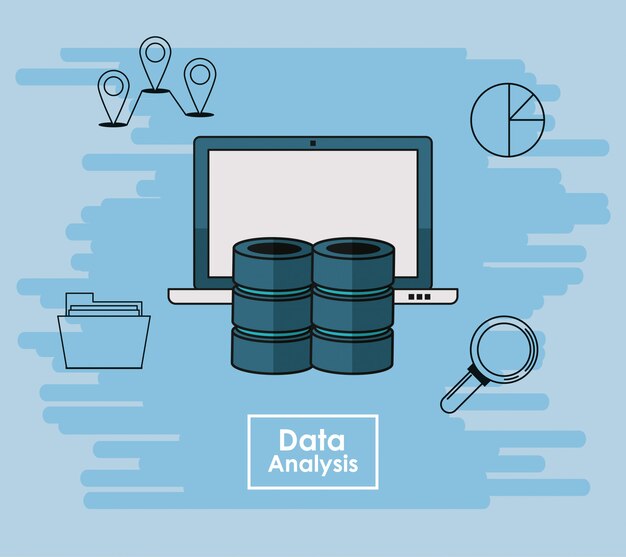 Data analysis elements concept 