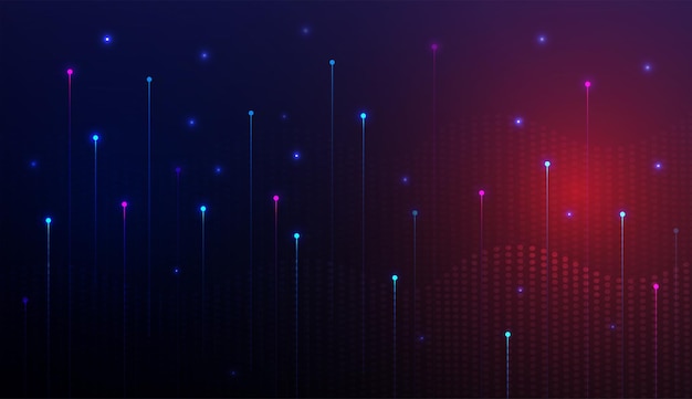 Data analysis network abstract background with line art and gradient color Data wave banner