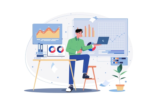 Data Analyst interpreting research findings