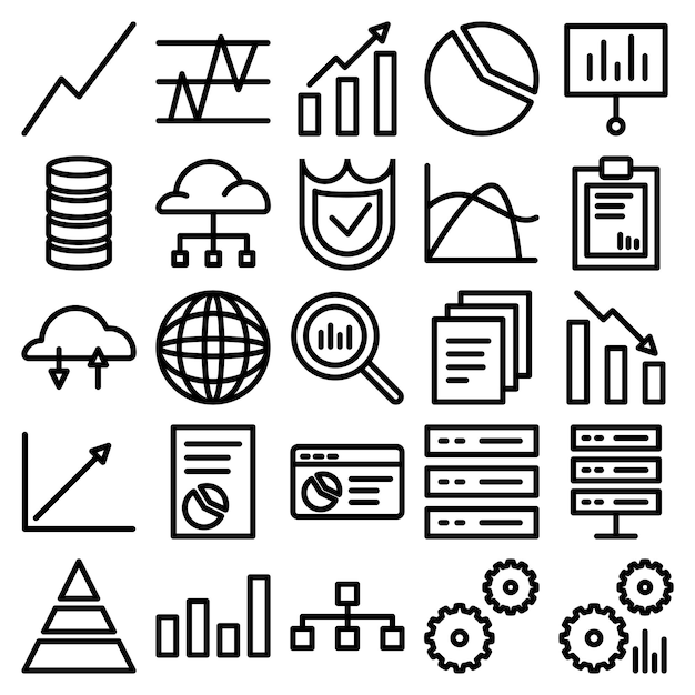Data and anilysist Icon Set