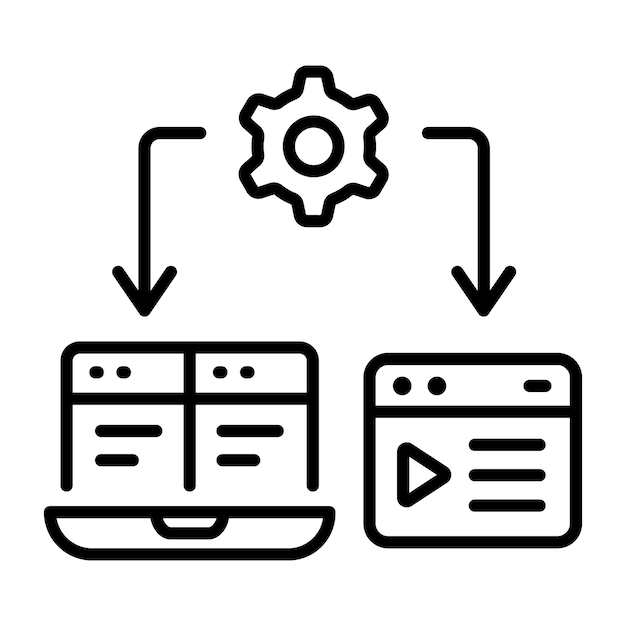 Data backup icon in linear style
