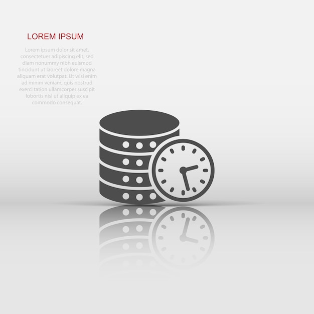Data center icon in flat style Clock vector illustration on white isolated background Watch business concept