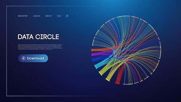 Data circle line flow and future technology data stream cloud network