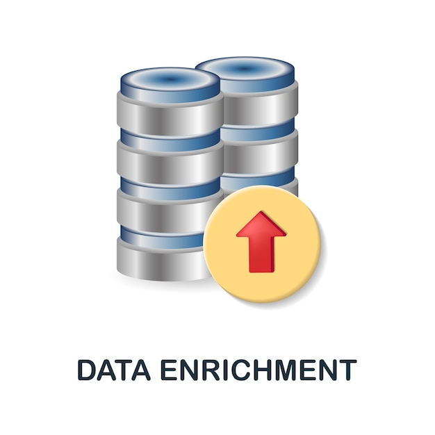 Data Enrichment icon 3d illustration from customer relationship collection Creative Data Enrichment 3d icon for web design templates infographics and more