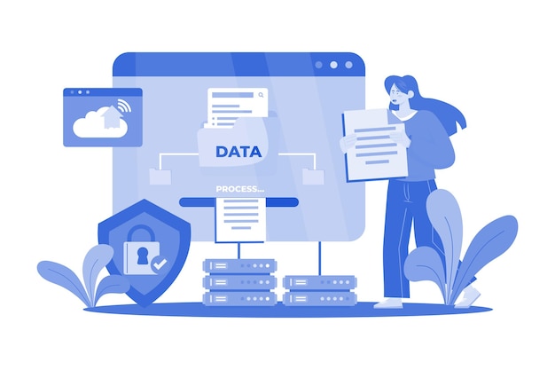 Data Entry Illustration concept on a white background
