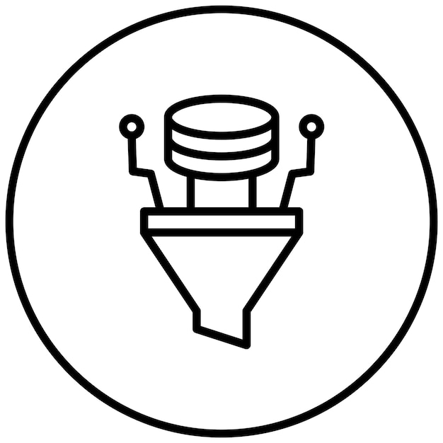 data filtering vector icon illustration of data analytics iconset