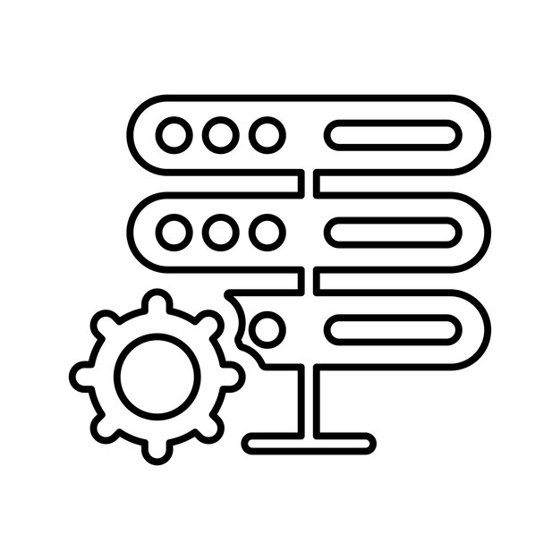 data integrated data management data processing outline icon