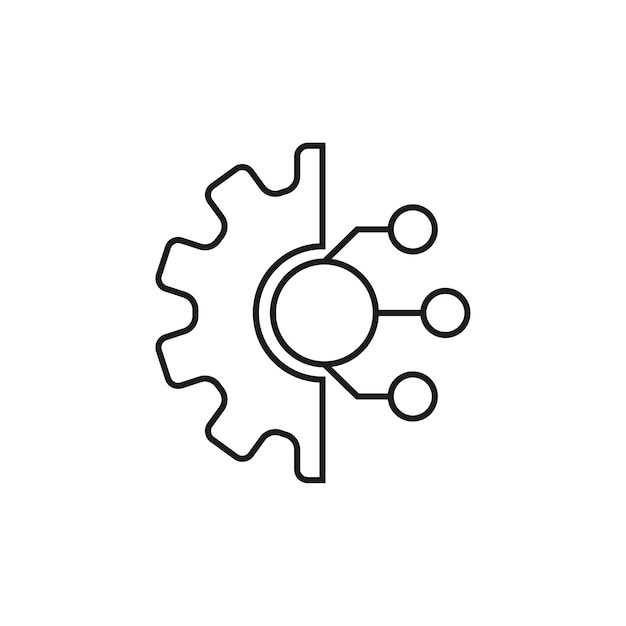 Data integration outline icon for graphic design logo web site social media mobile app