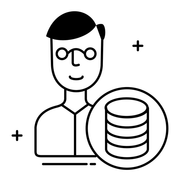 Data Mining and Machine Learning Data Scientist Vector Icon Design Algorithms Data Analysis