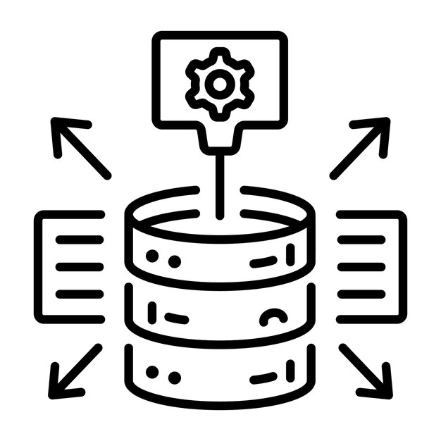 Data normalization icon in line style