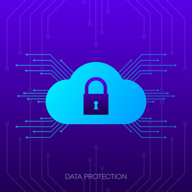 Data Protection banner Abstract icon Website information Network cyber technology