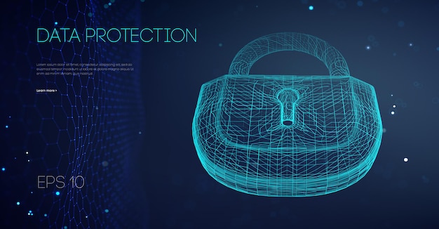 data protection binary lock. it support vector illustration. secure connection network and data security account control. vector illustration eps 10.