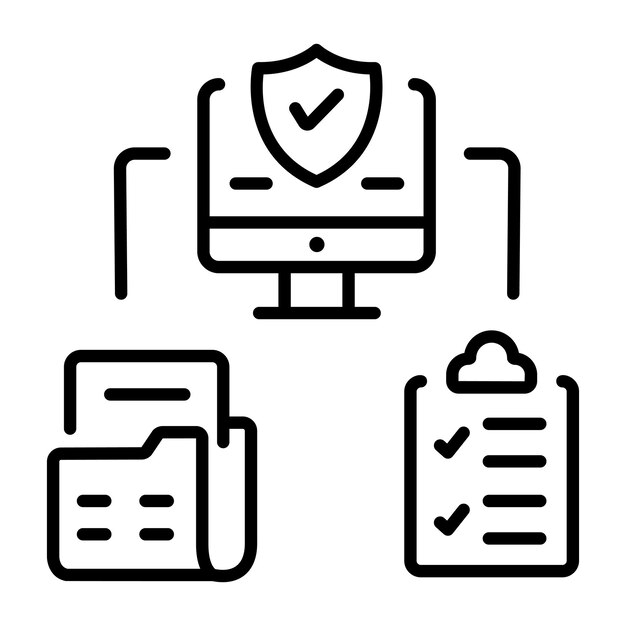 Data protection icon in line style