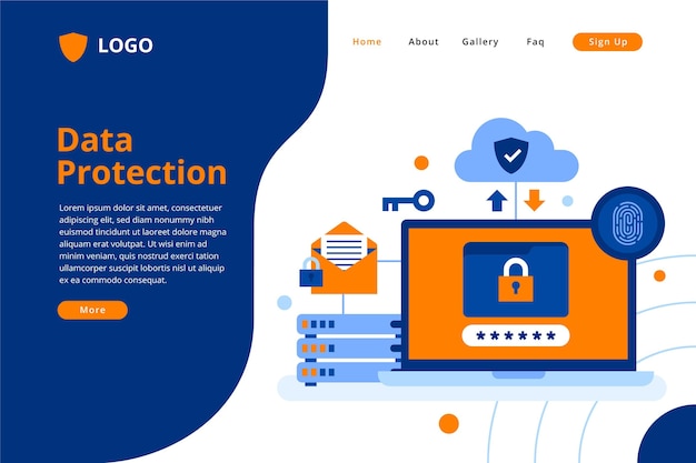 Data protection landing page template