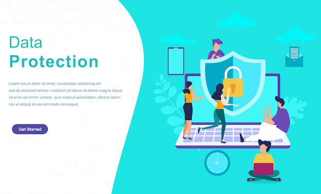 data protection system character concept