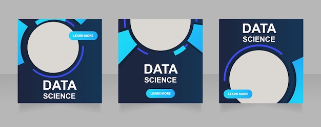 Data science technology study web banner design template Vector flyer with text space Advertising placard with customized copyspace Printable poster for advertising Arial font used