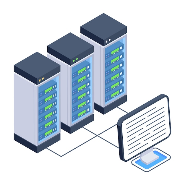 Data Servers Isometric Icons