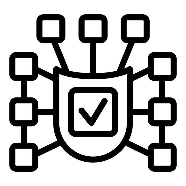 Data shield network icon outline vector Threat virus