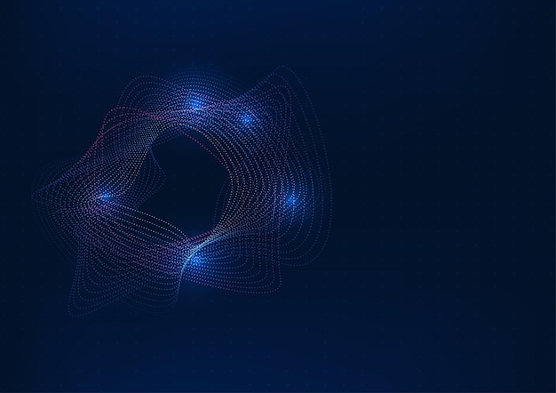 Data technology spherical polkadot waves that are overlapping in many layers suggest a technology for transmitting large amounts of data over a highspeed network Vector technology illustration