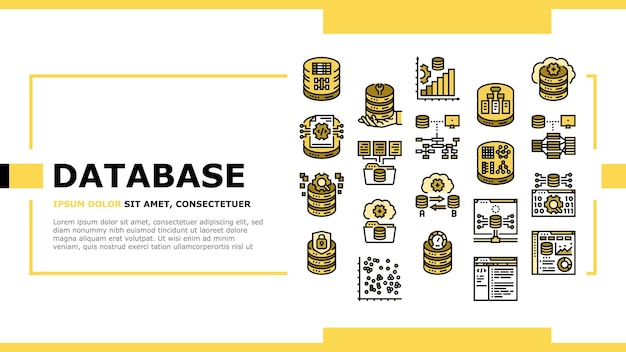 database administrator server landing web page vector technology business laptop computer cloud system network engineer internet database administrator server Illustration