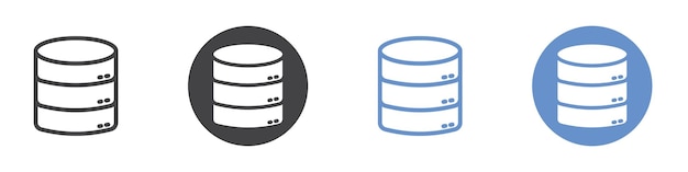 Database icon Flat art in black and white isolated