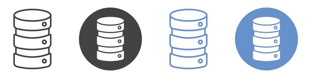 Database icon Flat art in black and white isolated