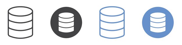 Database icon flat line symbol set