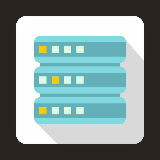 Database icon in flat style on a white background