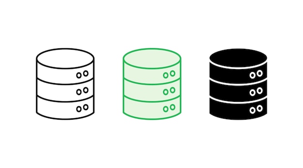 Database icon set database vector icon Data Storage Information System Database Management