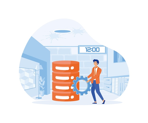 database management abstract concept vector illustration set flat vector modern illustration