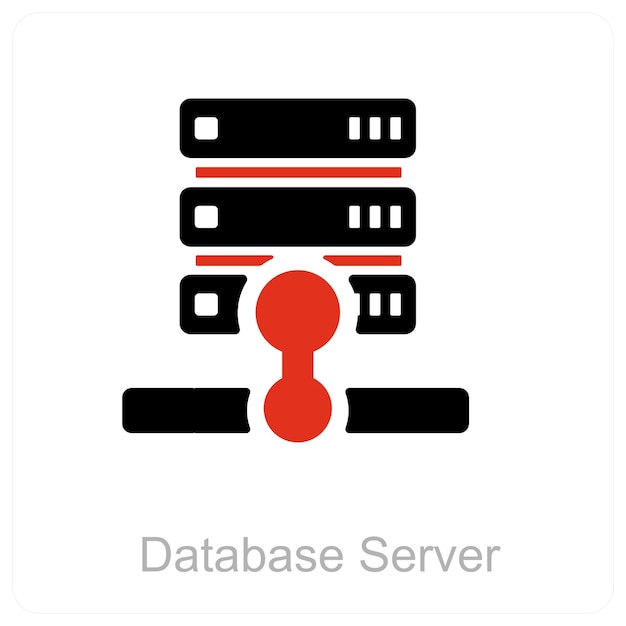 database server and big data icon concept