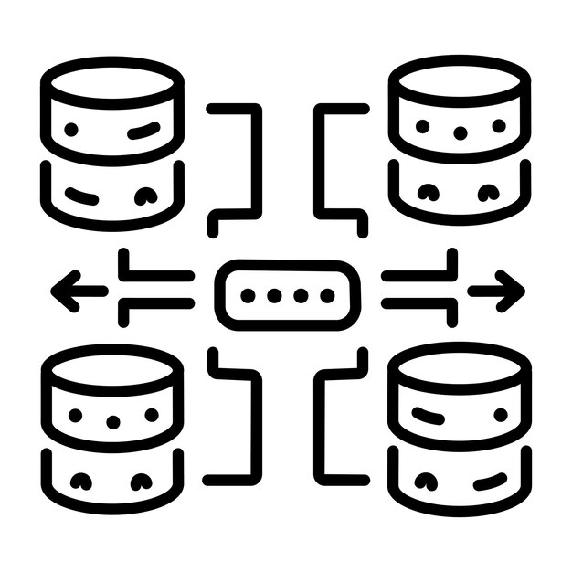 database structure icon in linear style