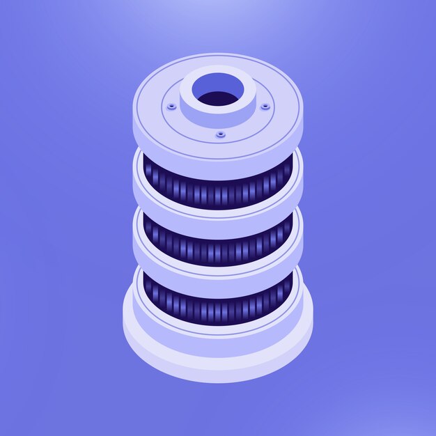 Databaseservercomputer i isometri